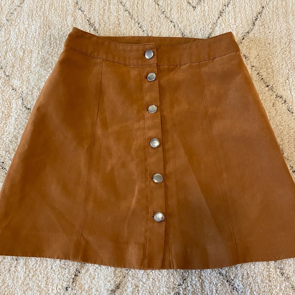Rust, suede skirt for the spring/summer